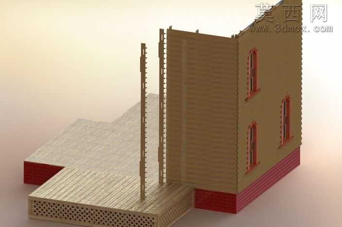 贝茨汽车旅馆,心理钣金件拼图,MetalCraftDesign模型