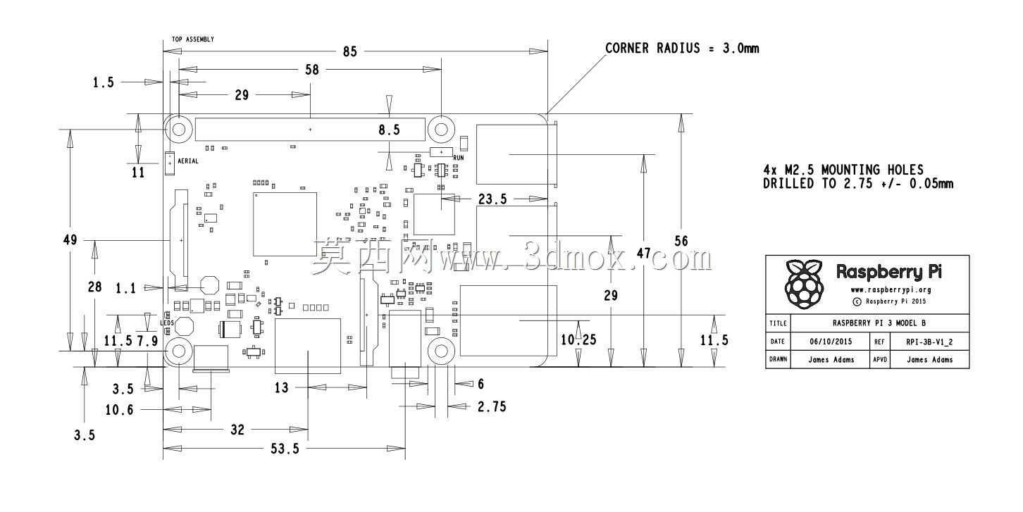 Raspberry Pi 3 Model B�ο����Solidworks CAD Raspberry Pi Raspberrypi Rpi