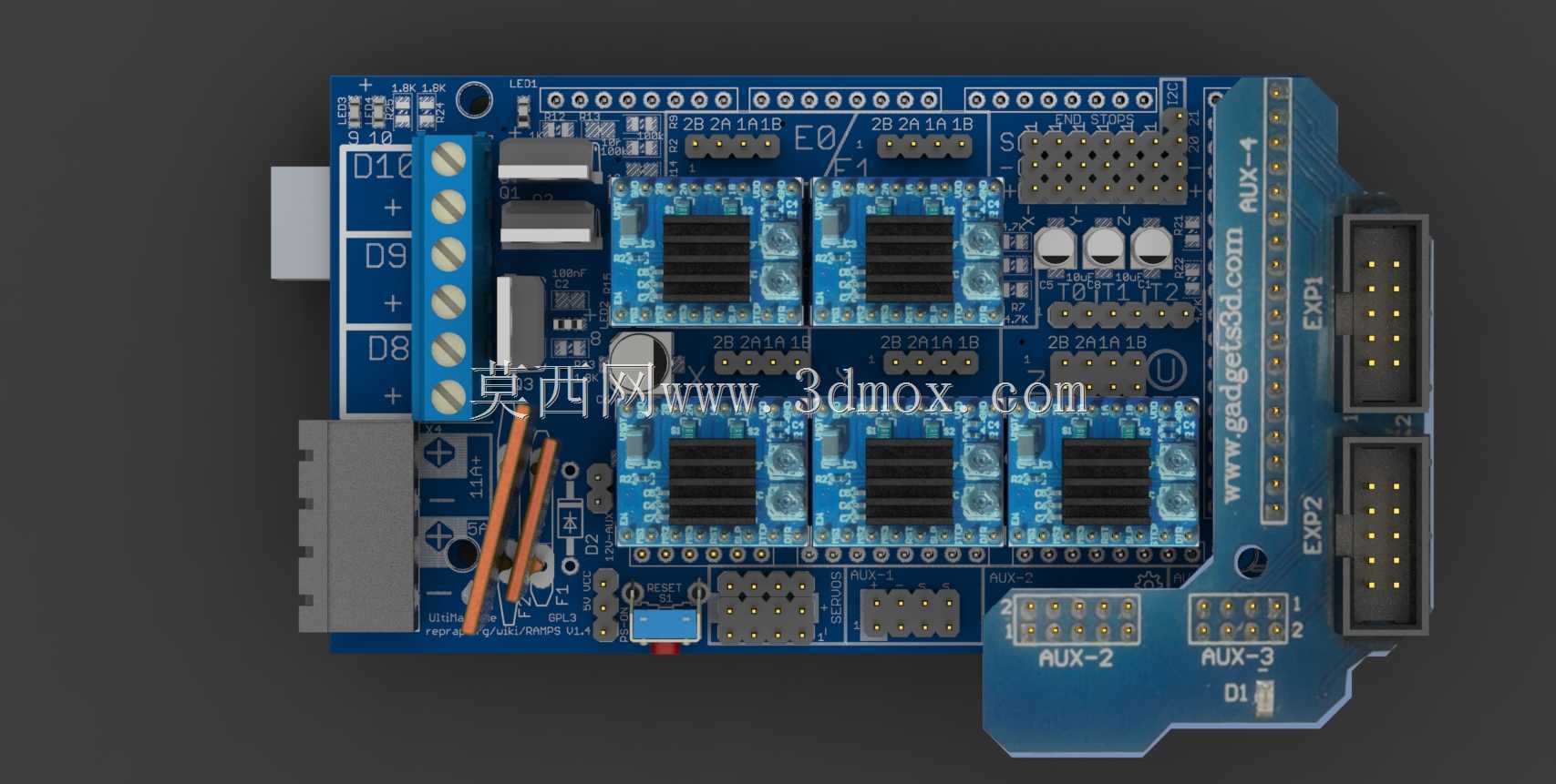 Gadgets3D入门包RAMPS 1.4-用于3D打印机的电子设备