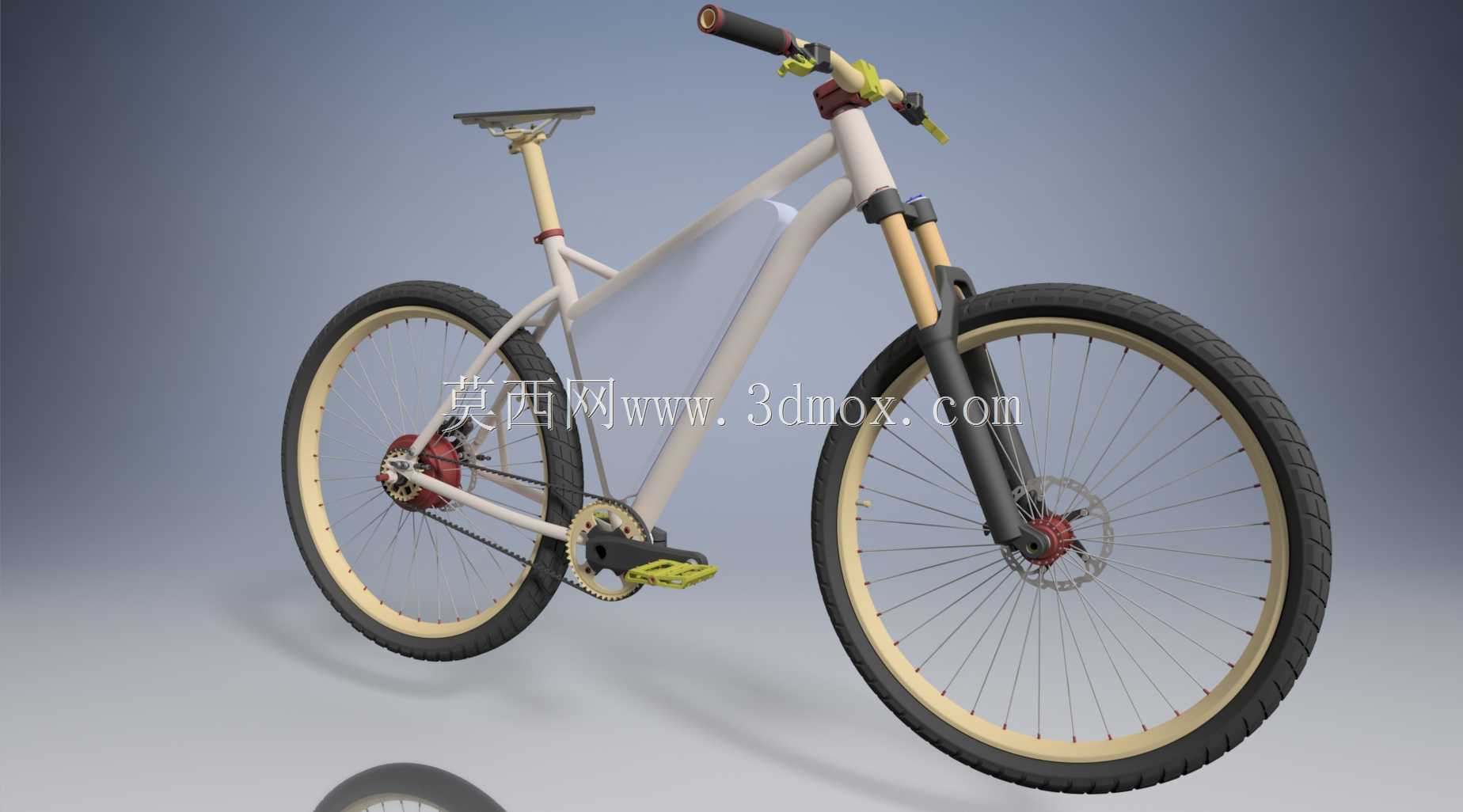 钢B+硬尾ebike与前三角电池组和后轮毂电机