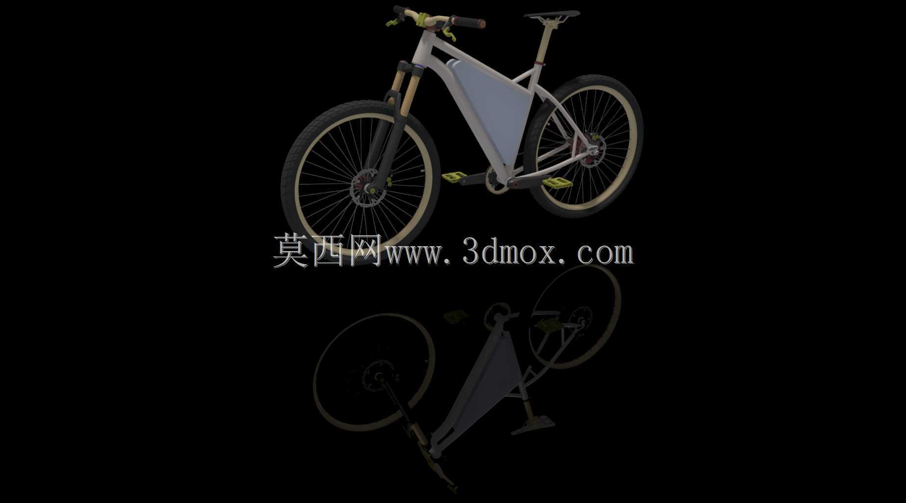 钢B+硬尾ebike与前三角电池组和后轮毂电机