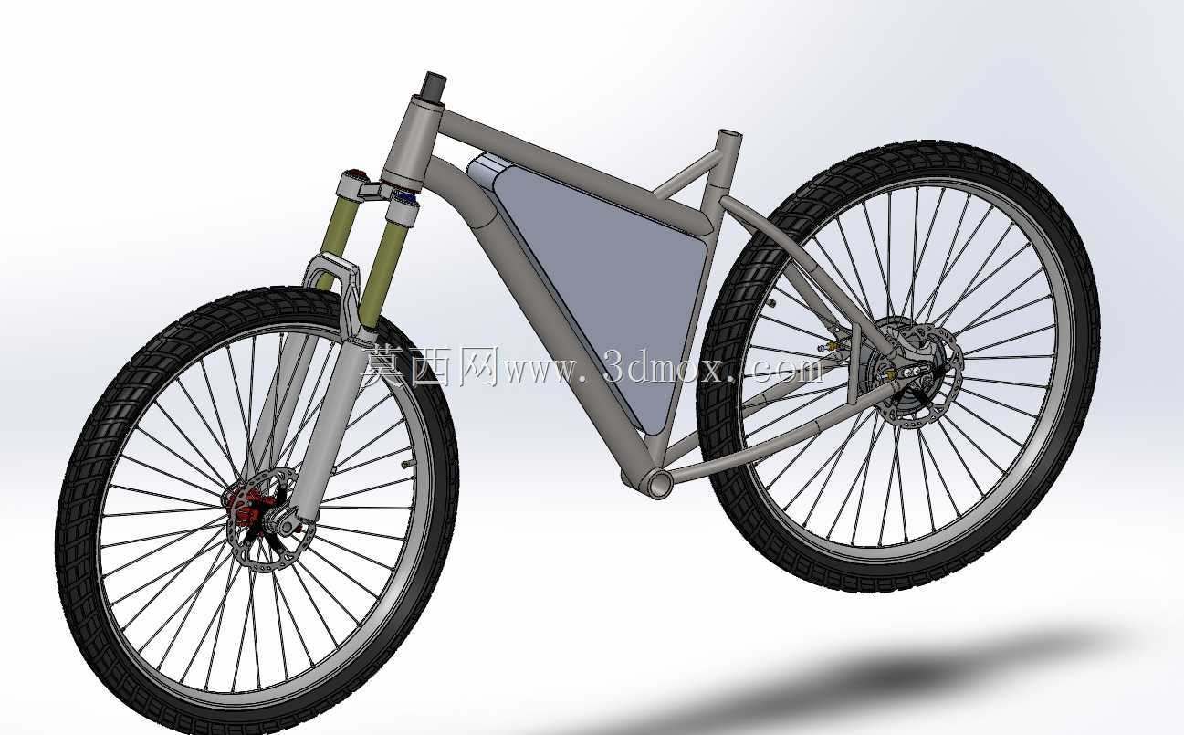 钢B+硬尾ebike与前三角电池组和后轮毂电机