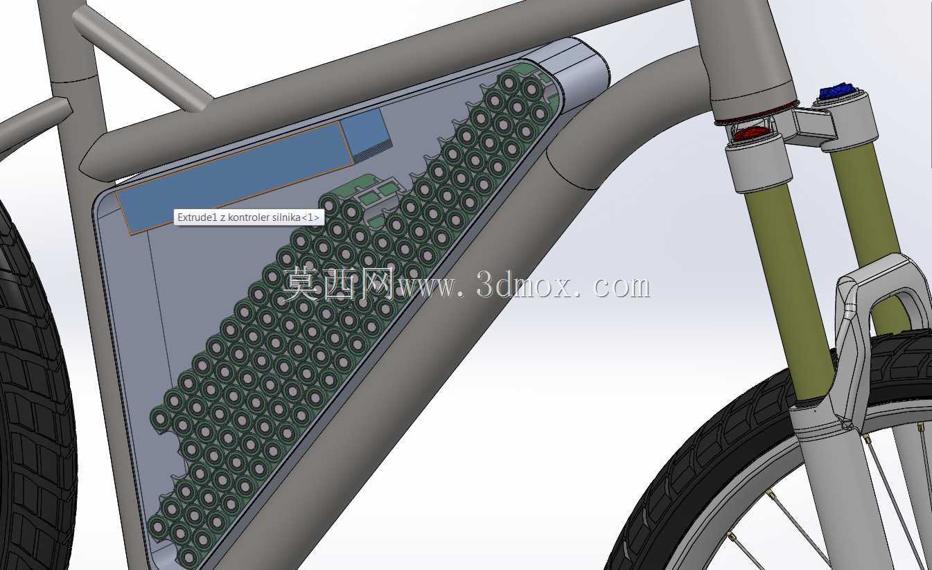 钢B+硬尾ebike与前三角电池组和后轮毂电机