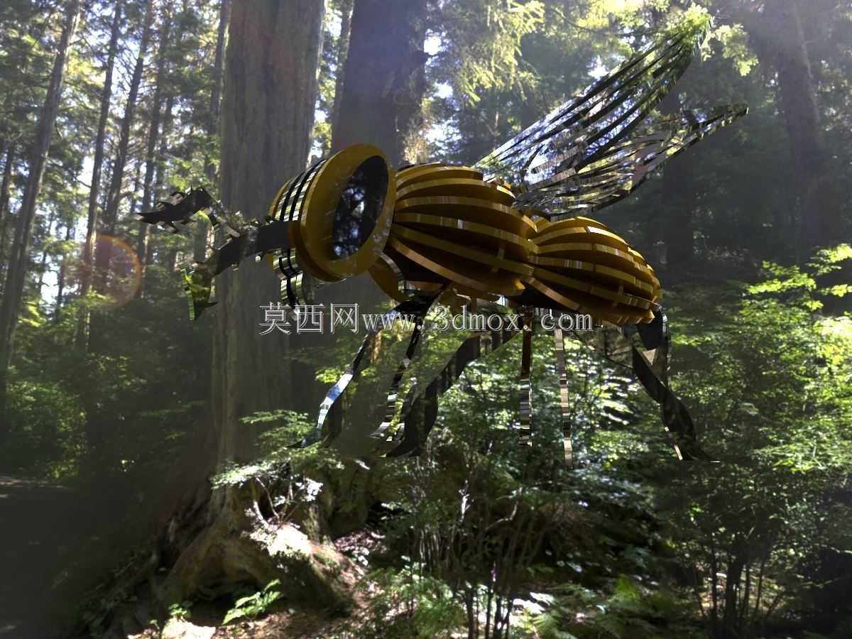我的“大黄蜂”,黄色夹克,黄蜂,金属板拼图,金属工艺品设计,三维模型,拼图,昆虫