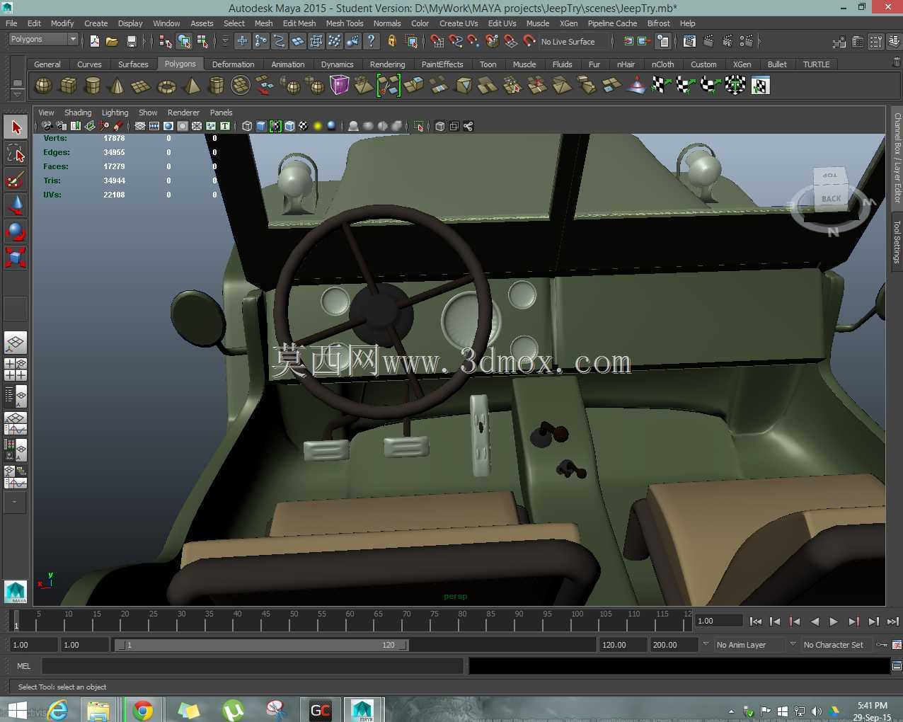 我的第一个3D模型(威利的吉普车)