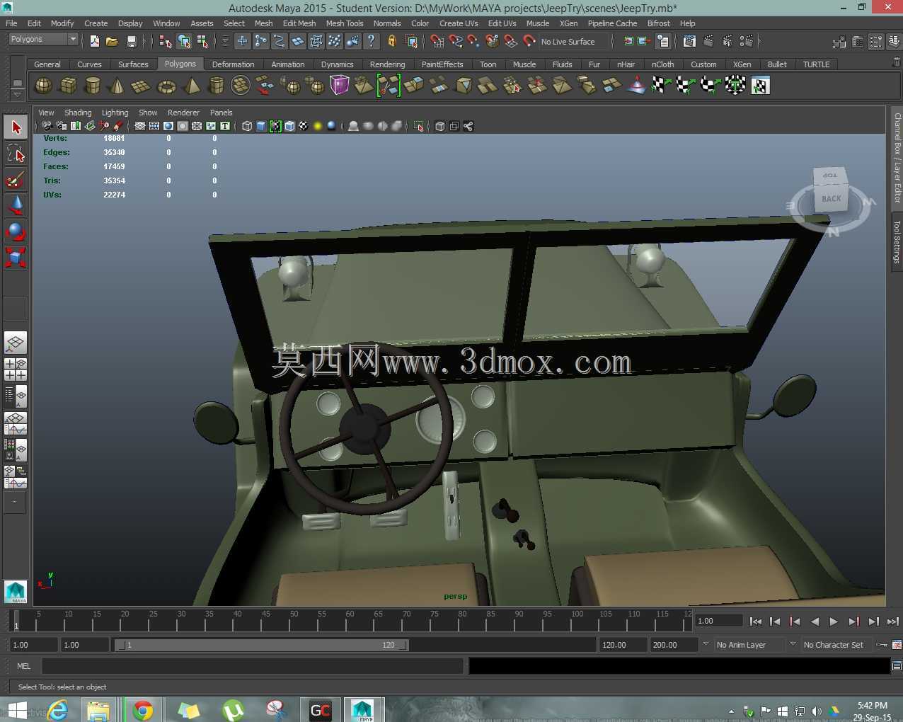 我的第一个3D模型(威利的吉普车)