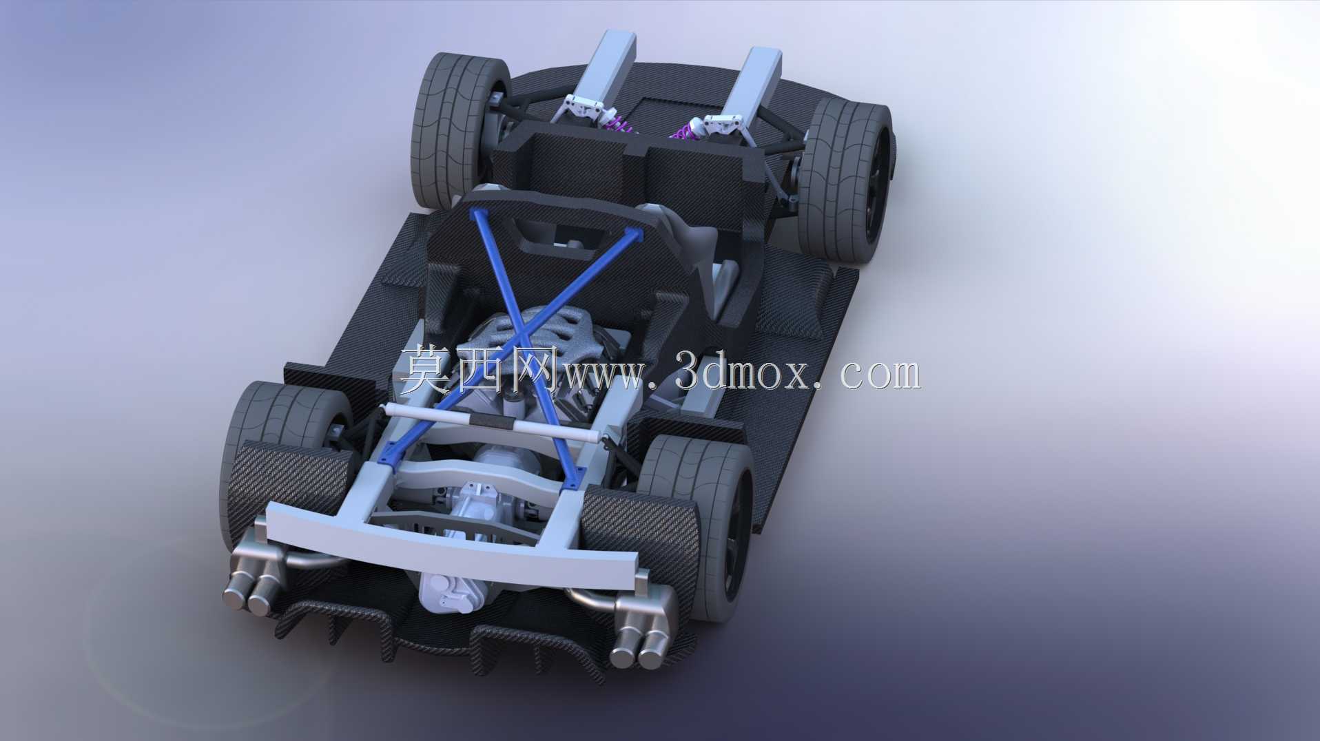 灵感源自法拉利和迈凯轮的3D可打印V8超级跑车
