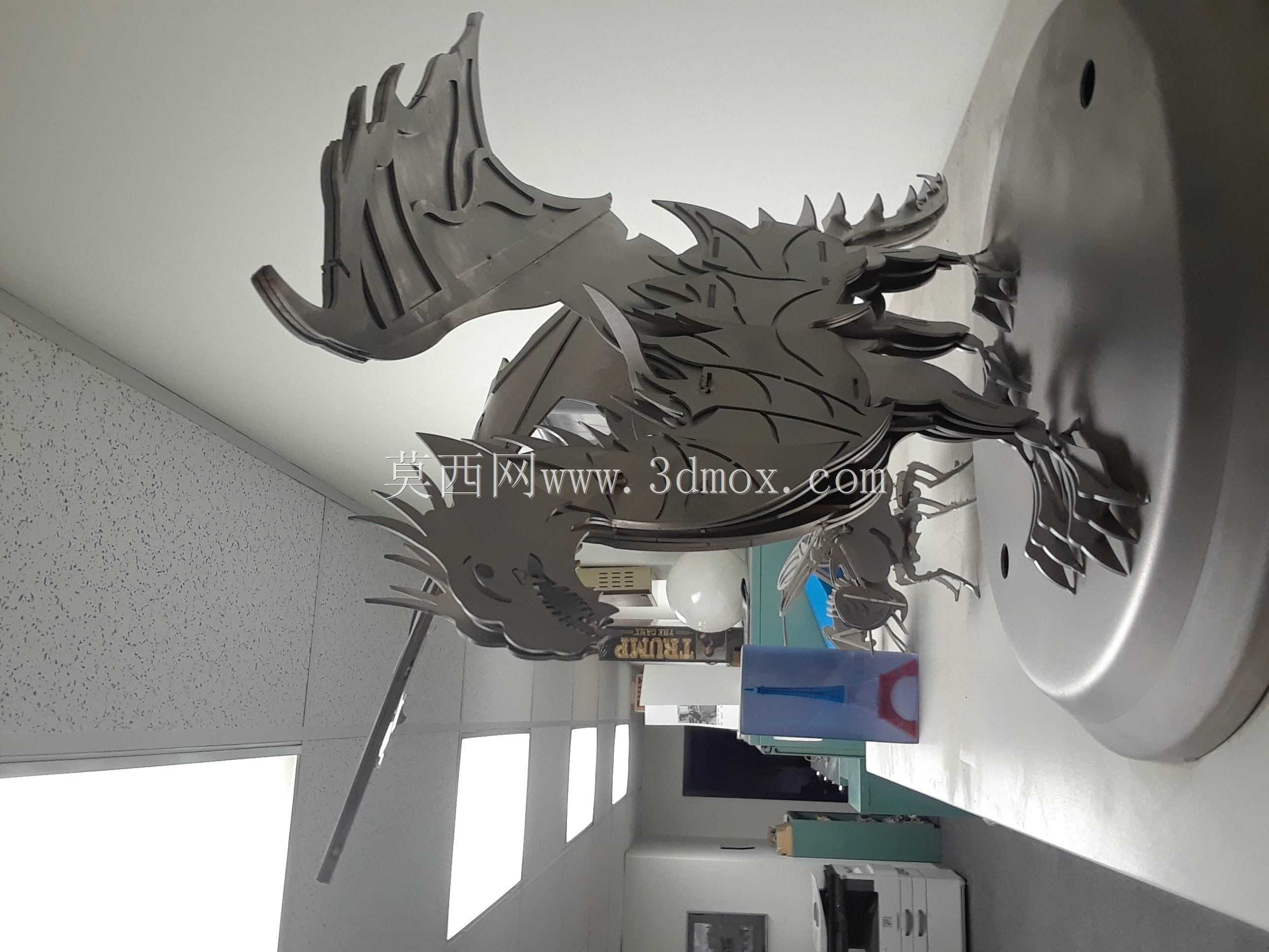 龙钣金拼图,龙,三维模型,拼图,奇幻龙模型,金属工艺品设计