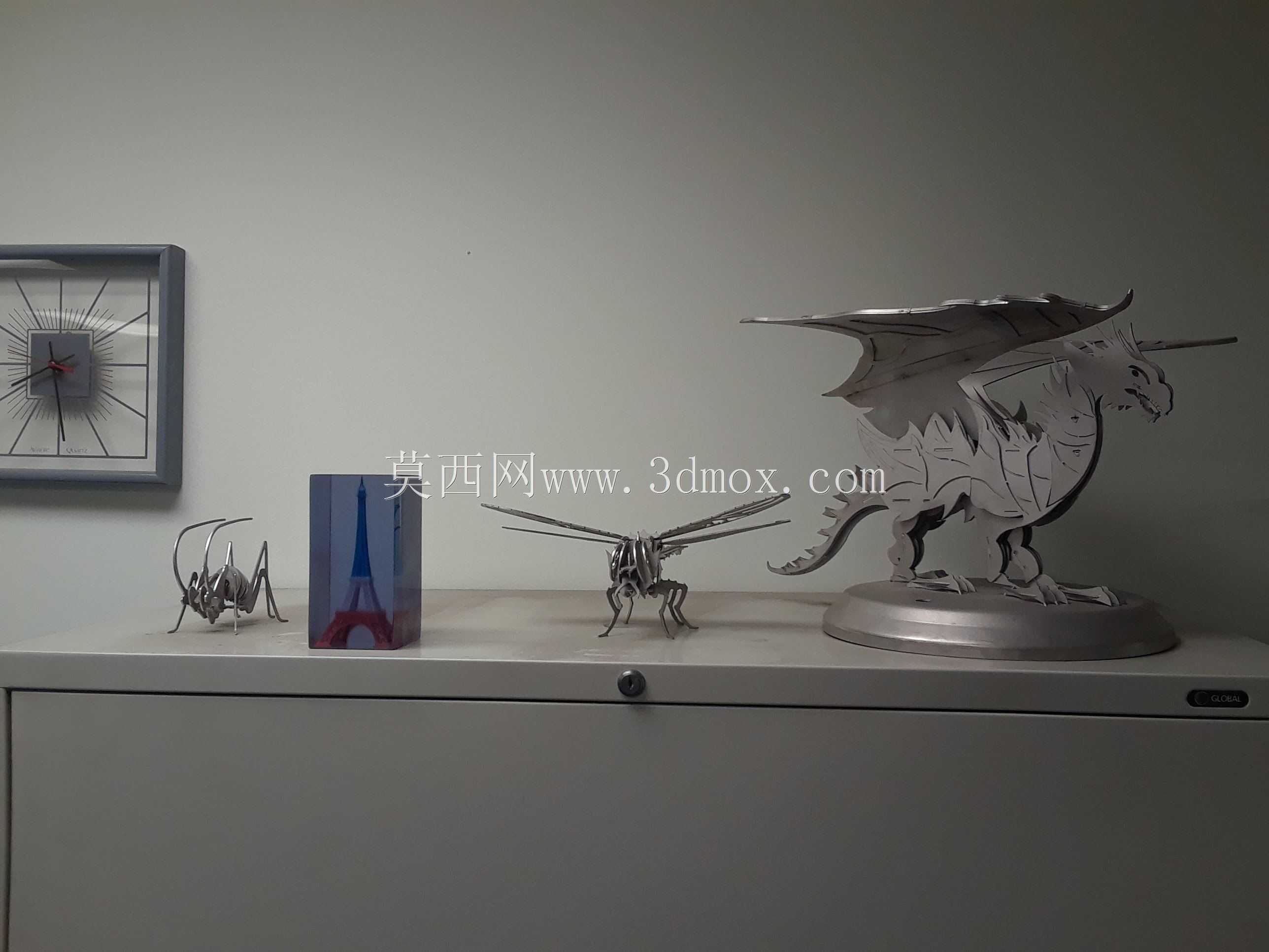 龙钣金拼图,龙,三维模型,拼图,奇幻龙模型,金属工艺品设计