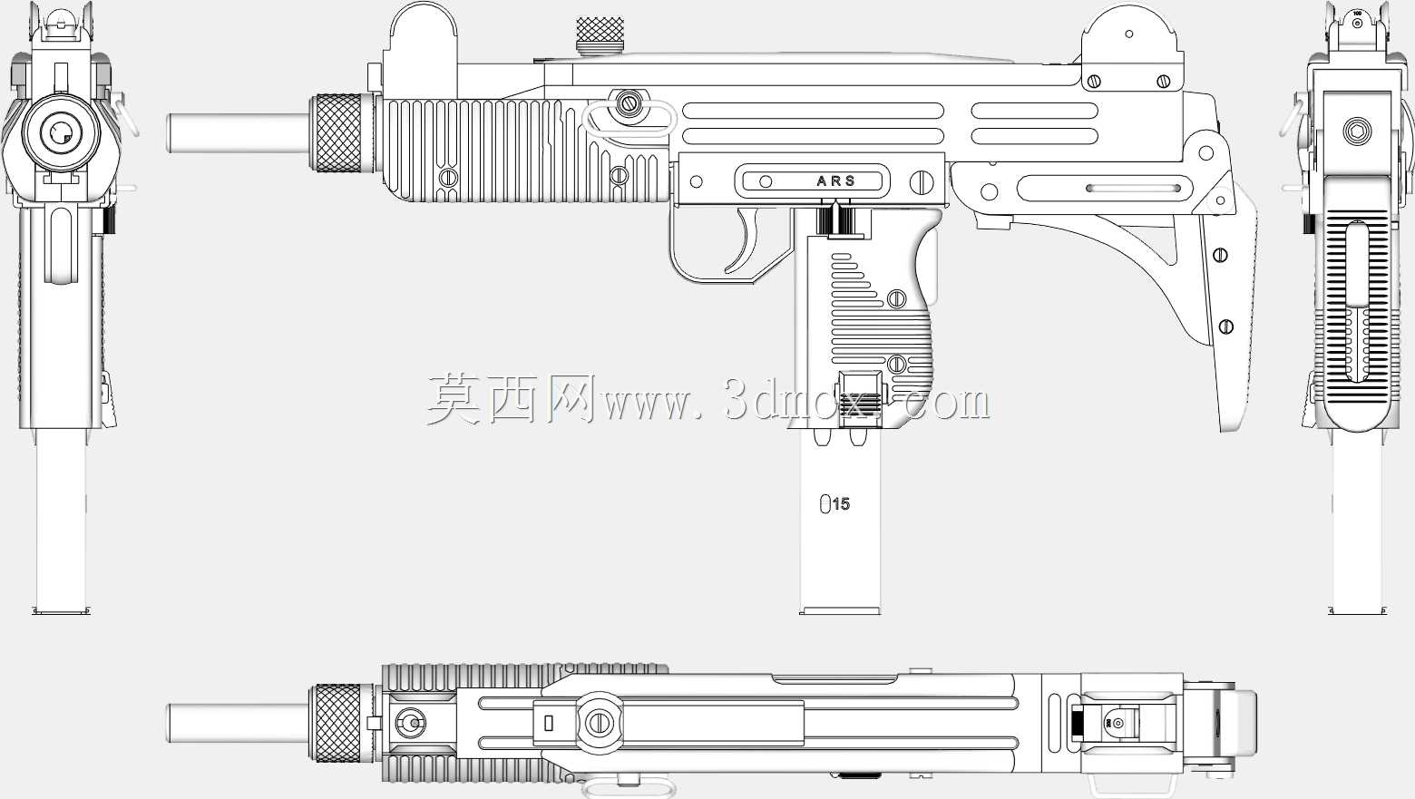 乌兹冲锋枪9mm