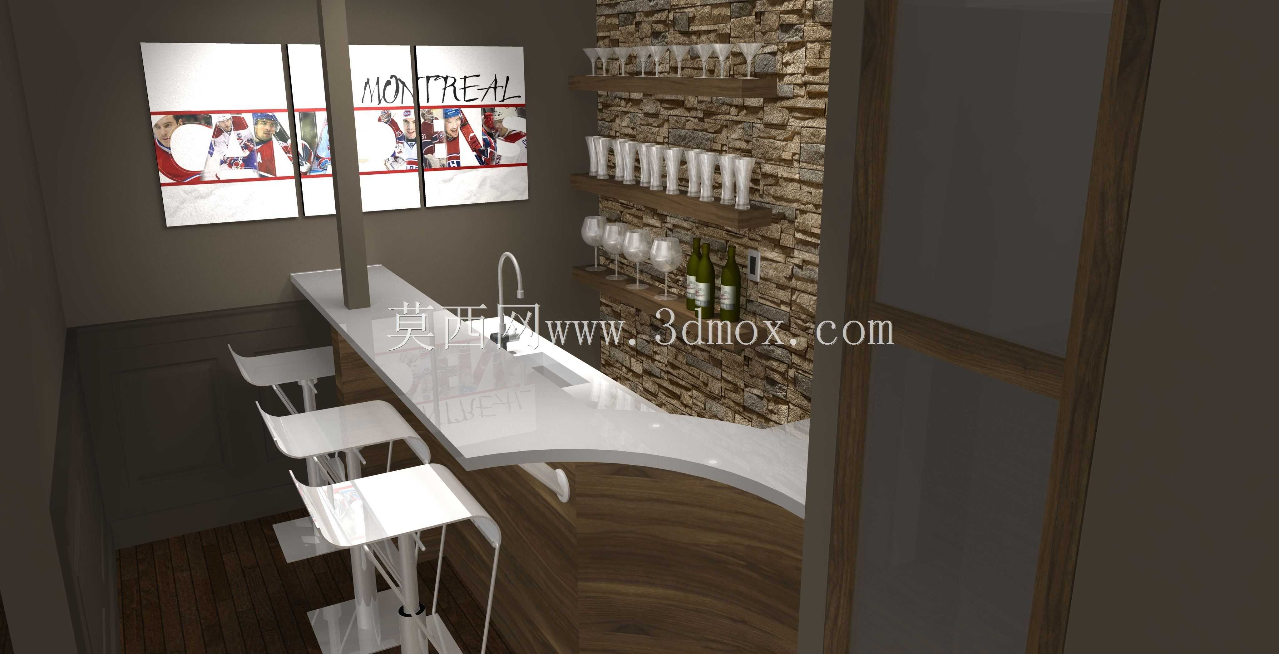 地下一层的私人体育酒吧