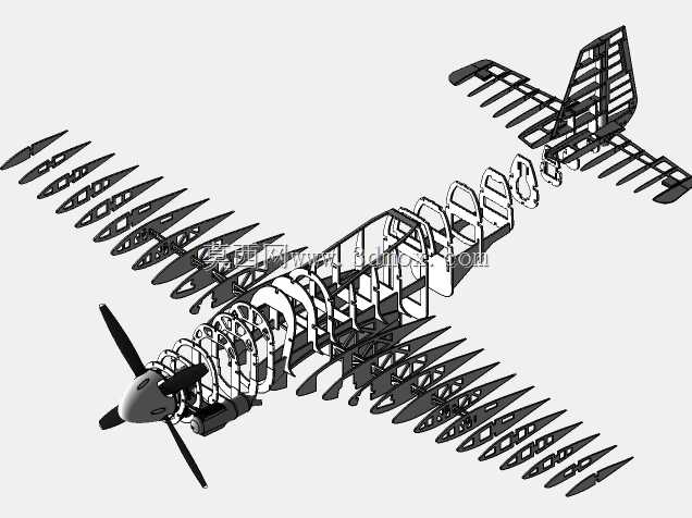 项目-P-51D Aeromodelo。