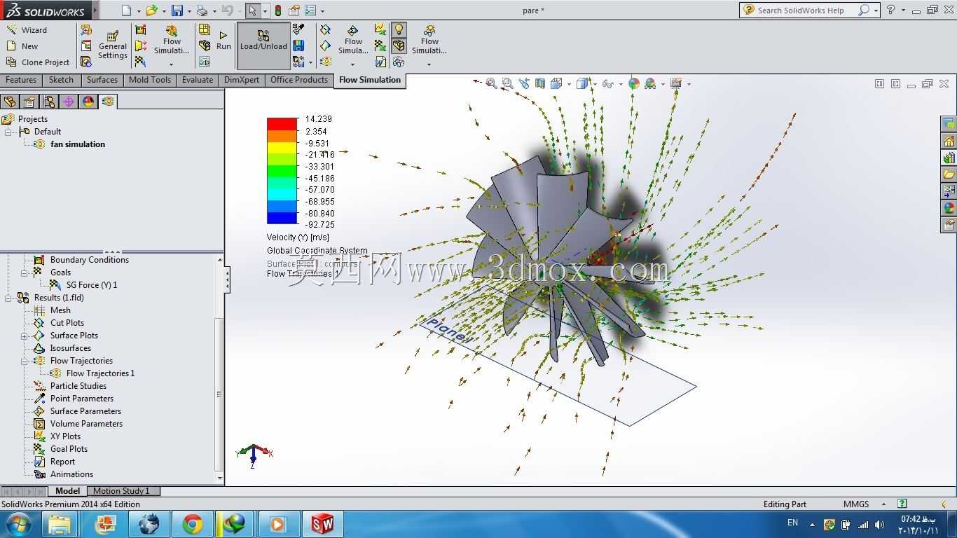 Solidworks中的风扇仿真