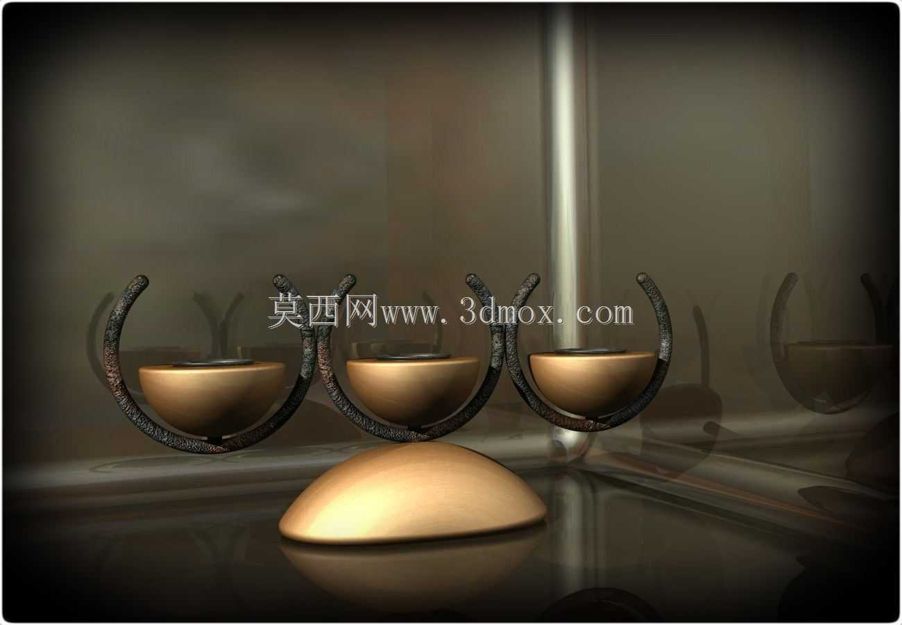三支蜡烛的烛台