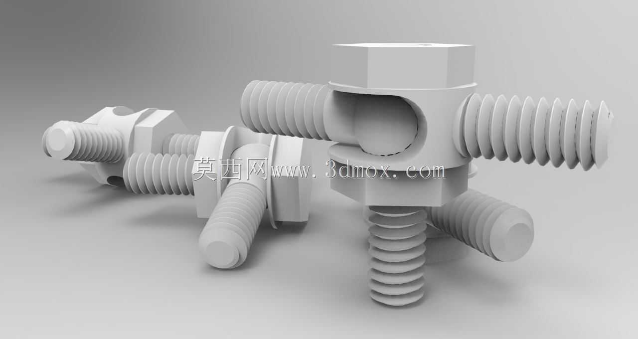 3D打印螺栓紧固件铰链接头