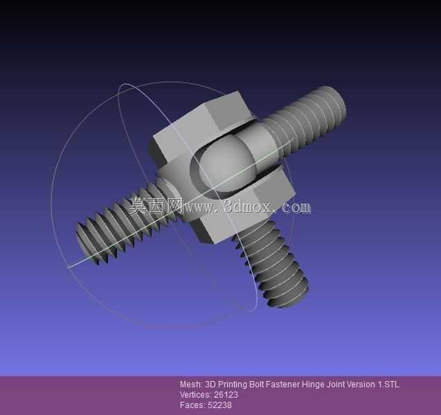 3D打印螺栓紧固件铰链接头
