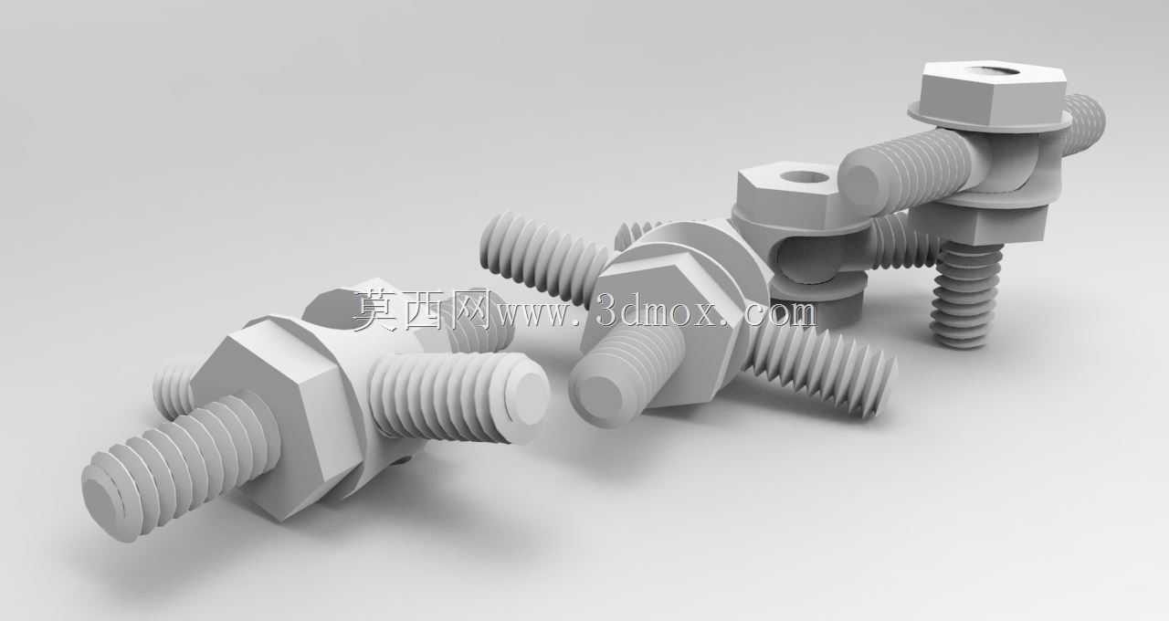 3D打印螺栓紧固件铰链接头