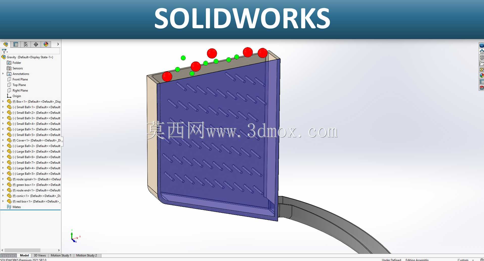 SOLIDWORKS-在动画中使用接触和重力