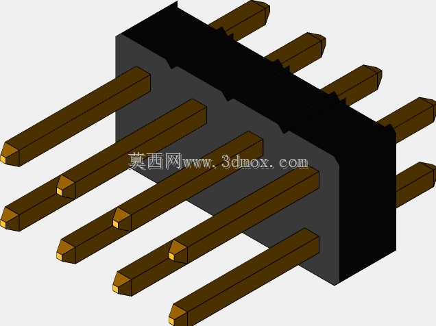 销头-外螺纹-双-2.54mm-不同的销编号