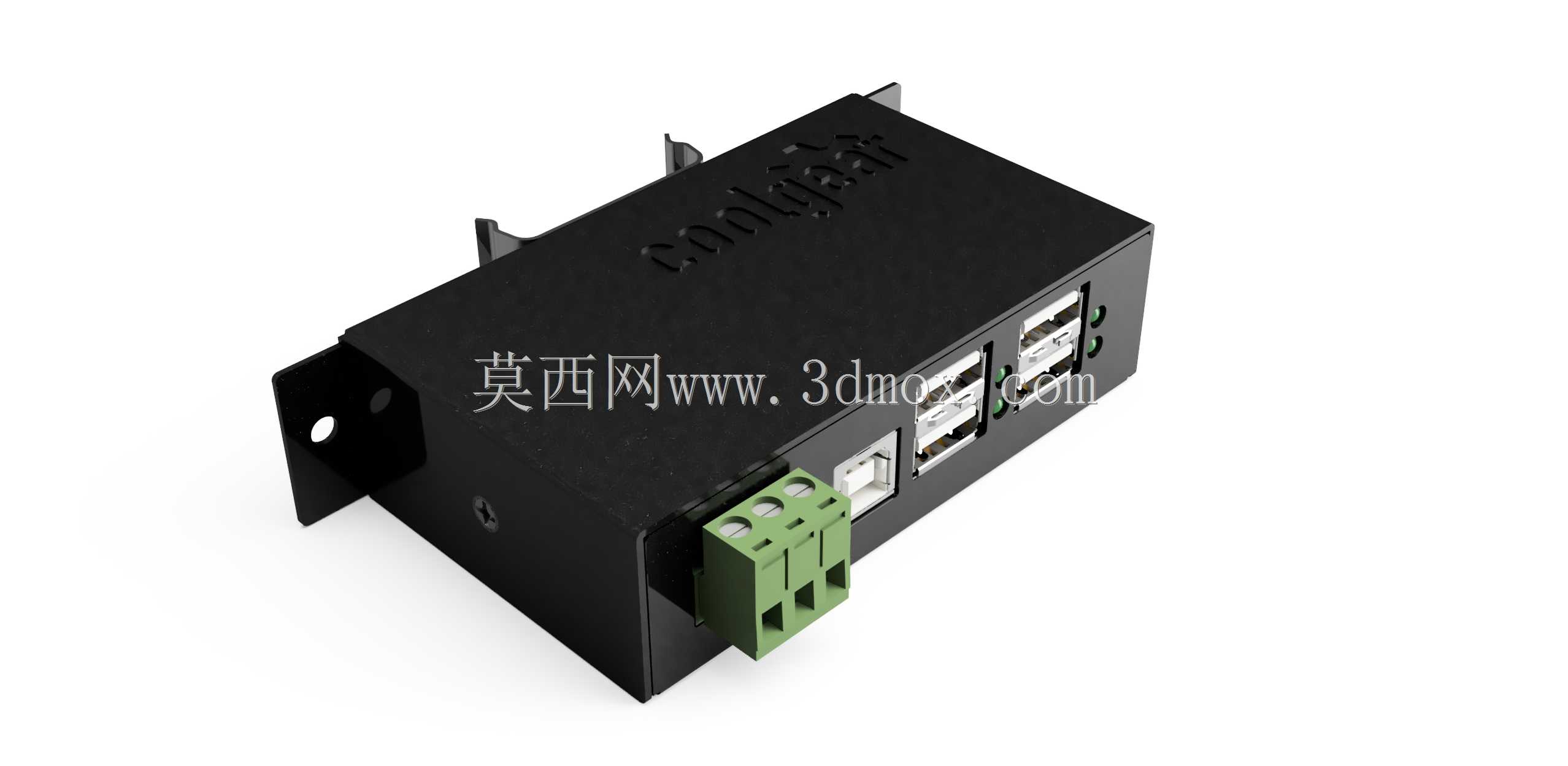 工业4端口USB 2.0带电源适配器的集线器,适用于PC-MAC