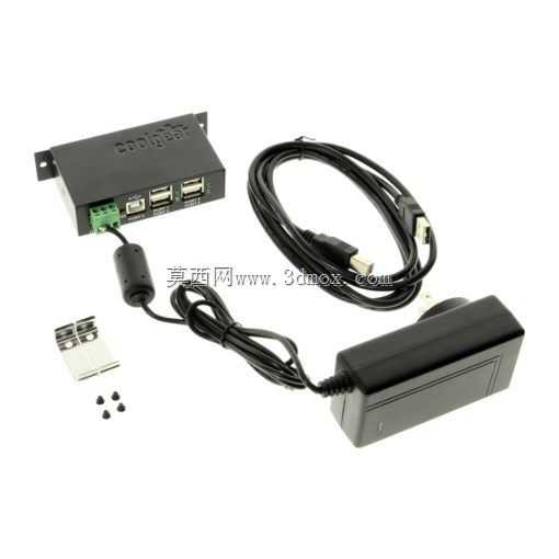 工业4端口USB 2.0带电源适配器的集线器,适用于PC-MAC