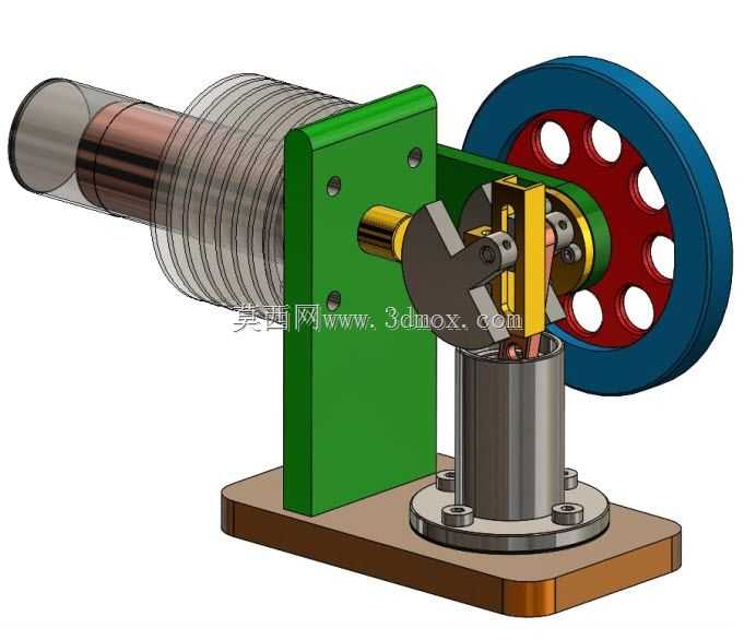 SolidWorks中的斯特林发动机