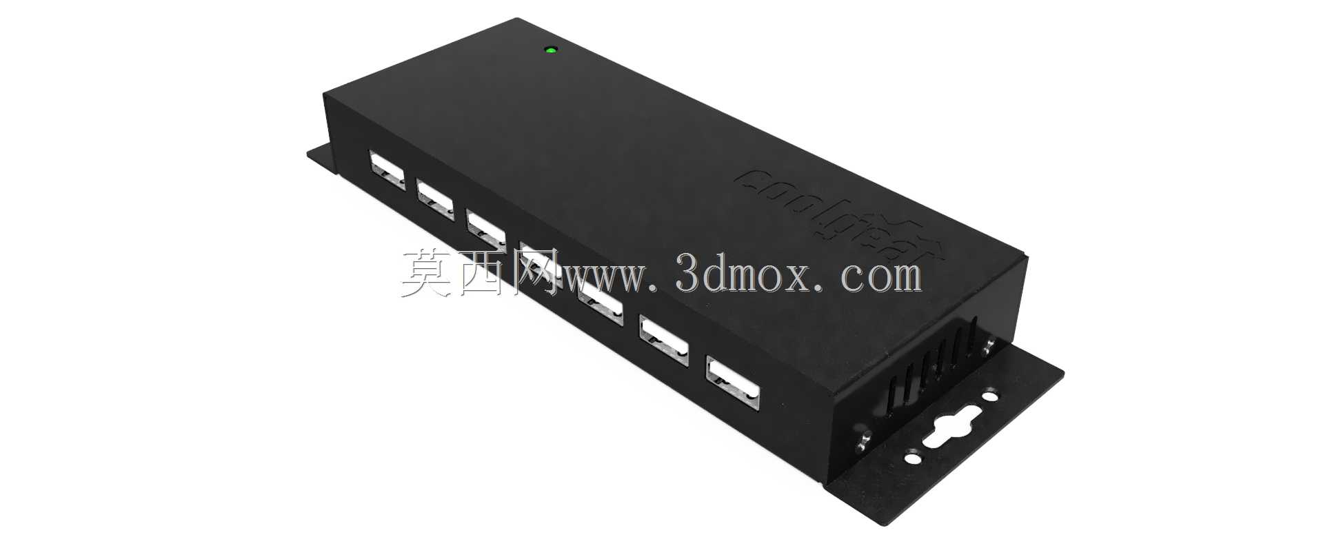 金属7端口USB 2.0供电超薄集线器,适用于带电源适配器的PC-MAC