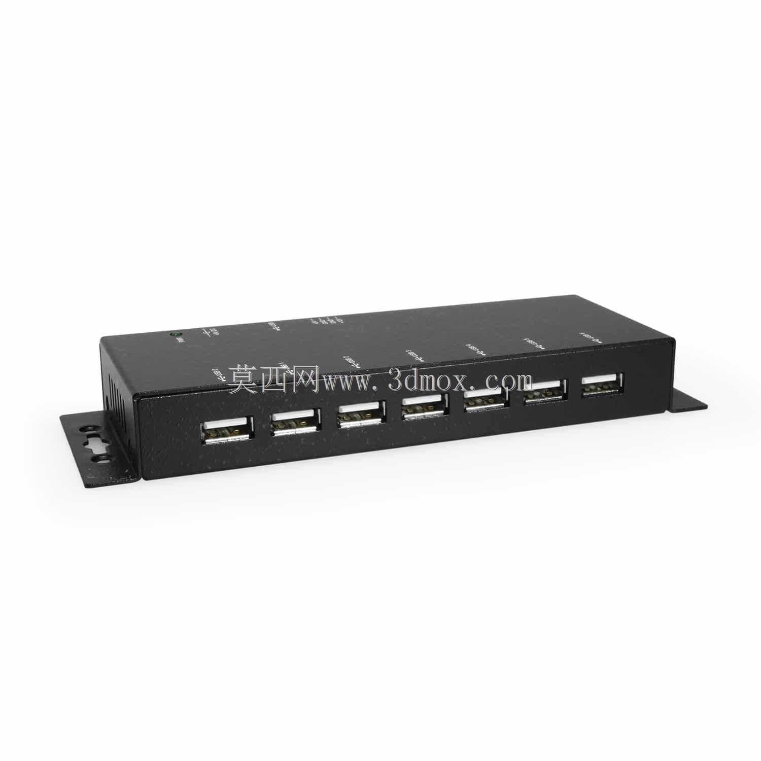 金属7端口USB 2.0供电超薄集线器,适用于带电源适配器的PC-MAC
