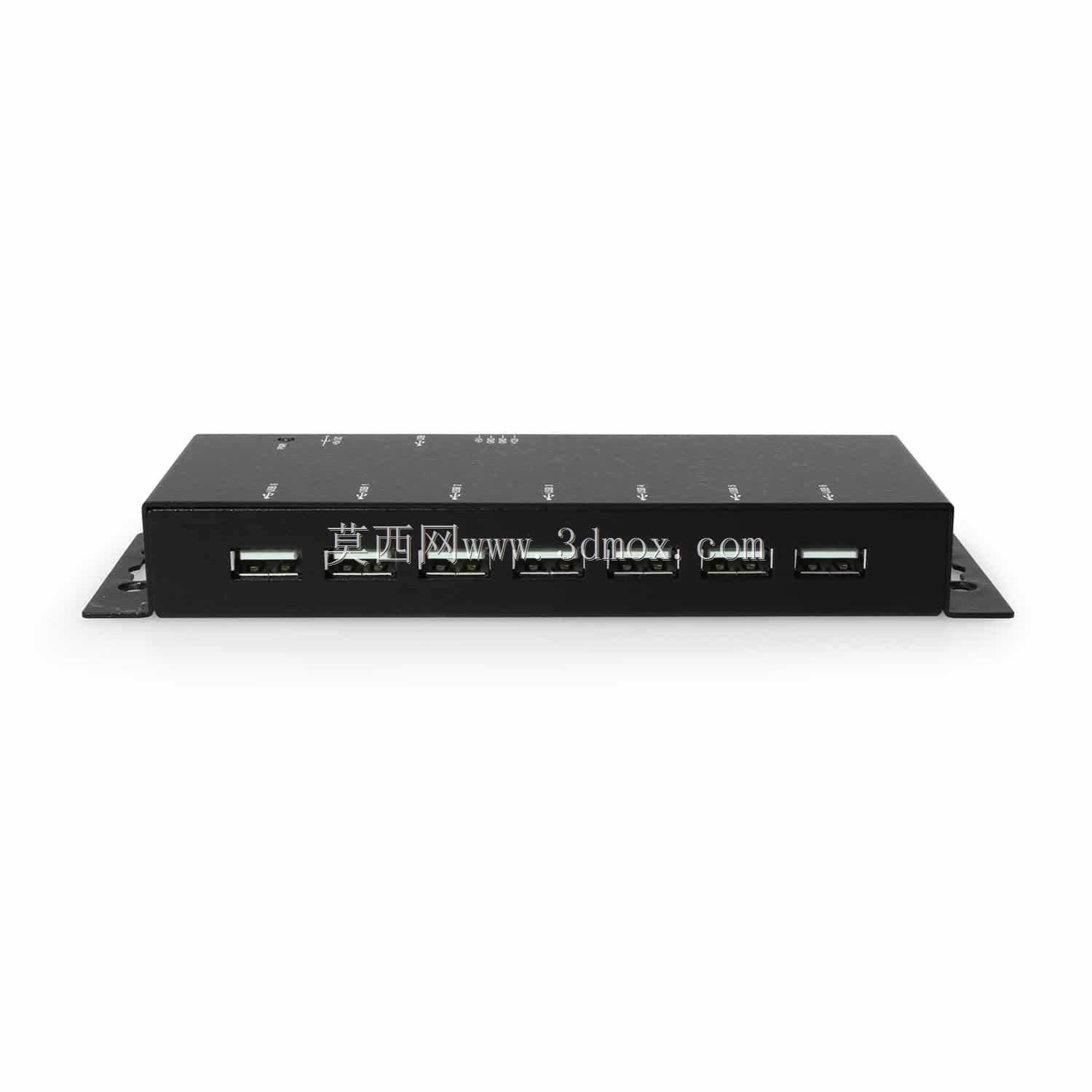 金属7端口USB 2.0供电超薄集线器,适用于带电源适配器的PC-MAC
