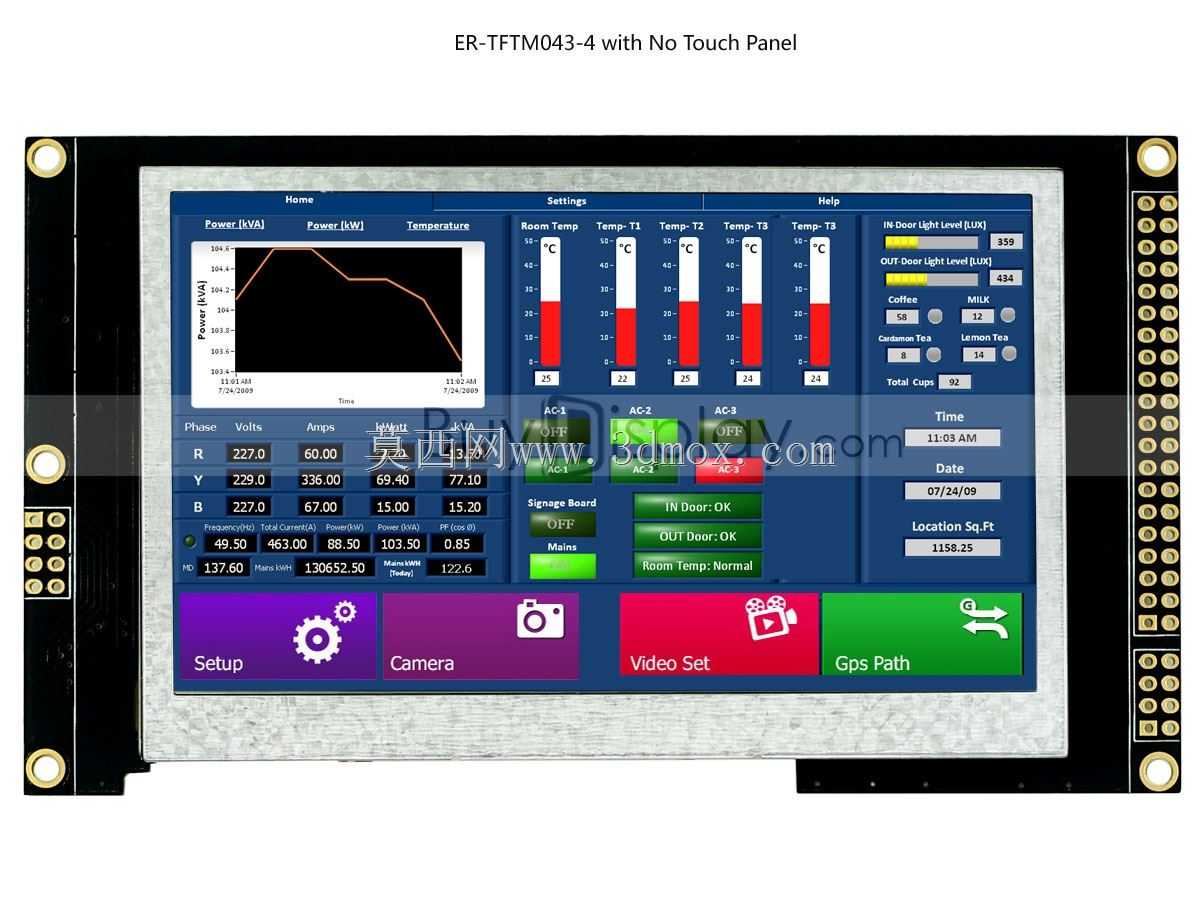 4.3寸液晶触摸屏模块显示TFT SSD1963控制器,MCU