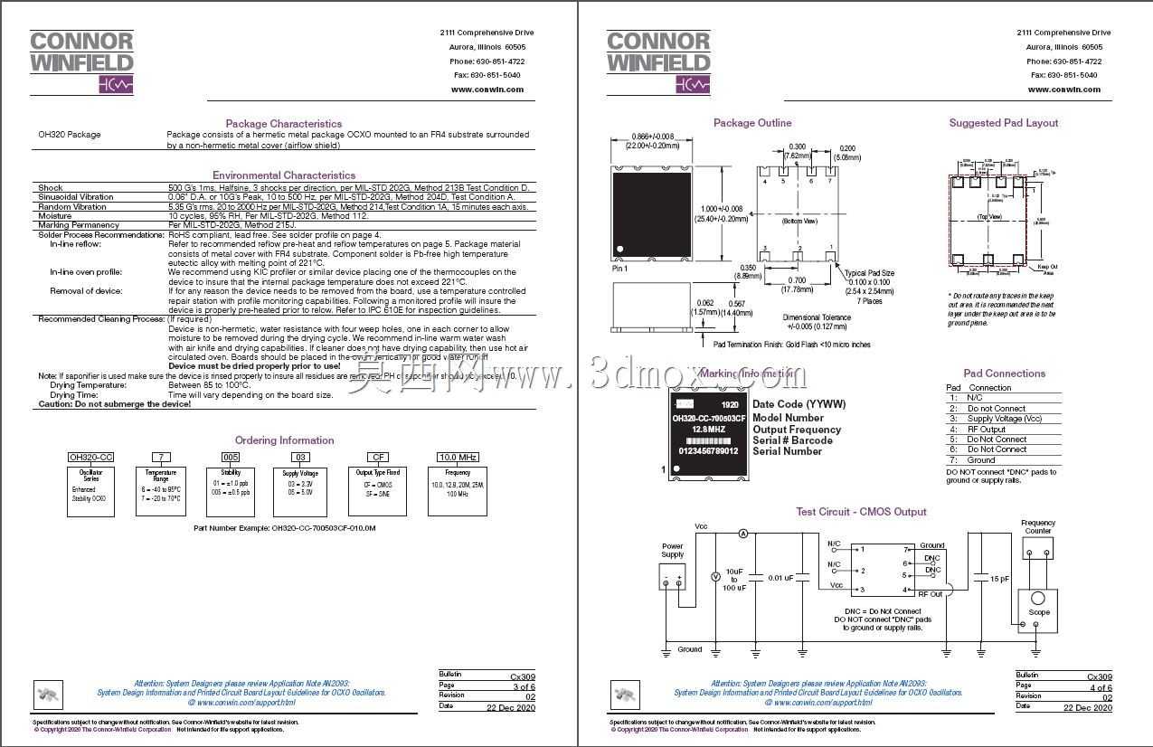���ߵľ��Ⱥͳ��ȶ�+/-500 PPT����Winfield VCOCXO