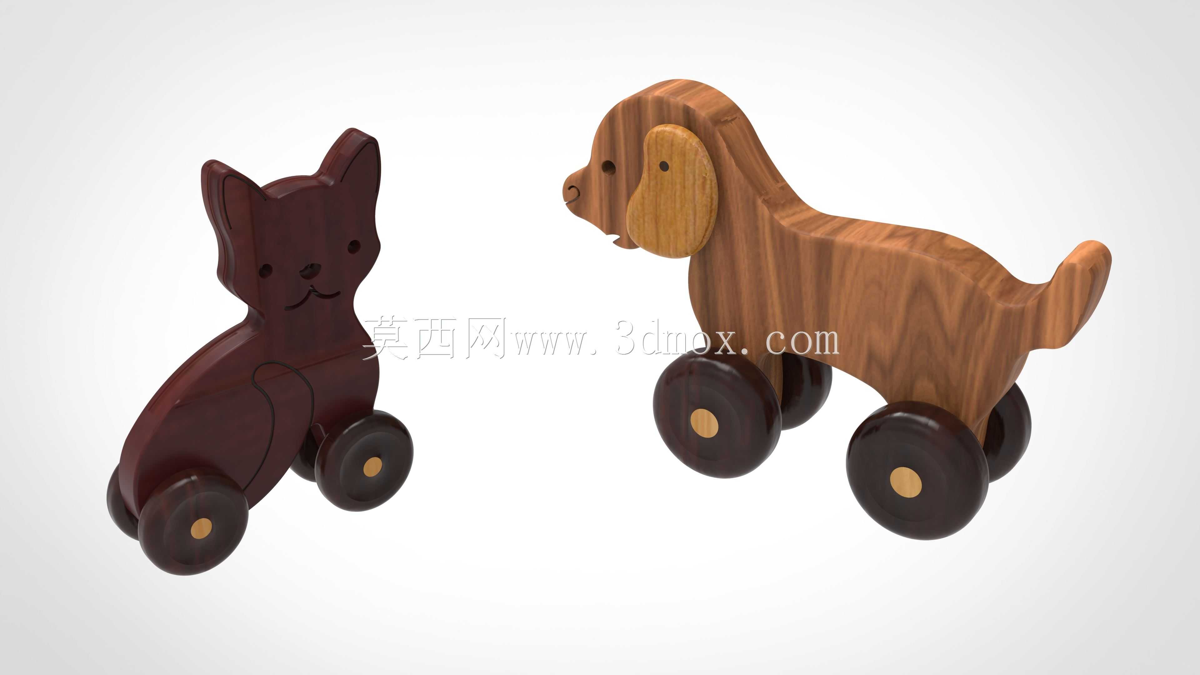 猫狗推玩具