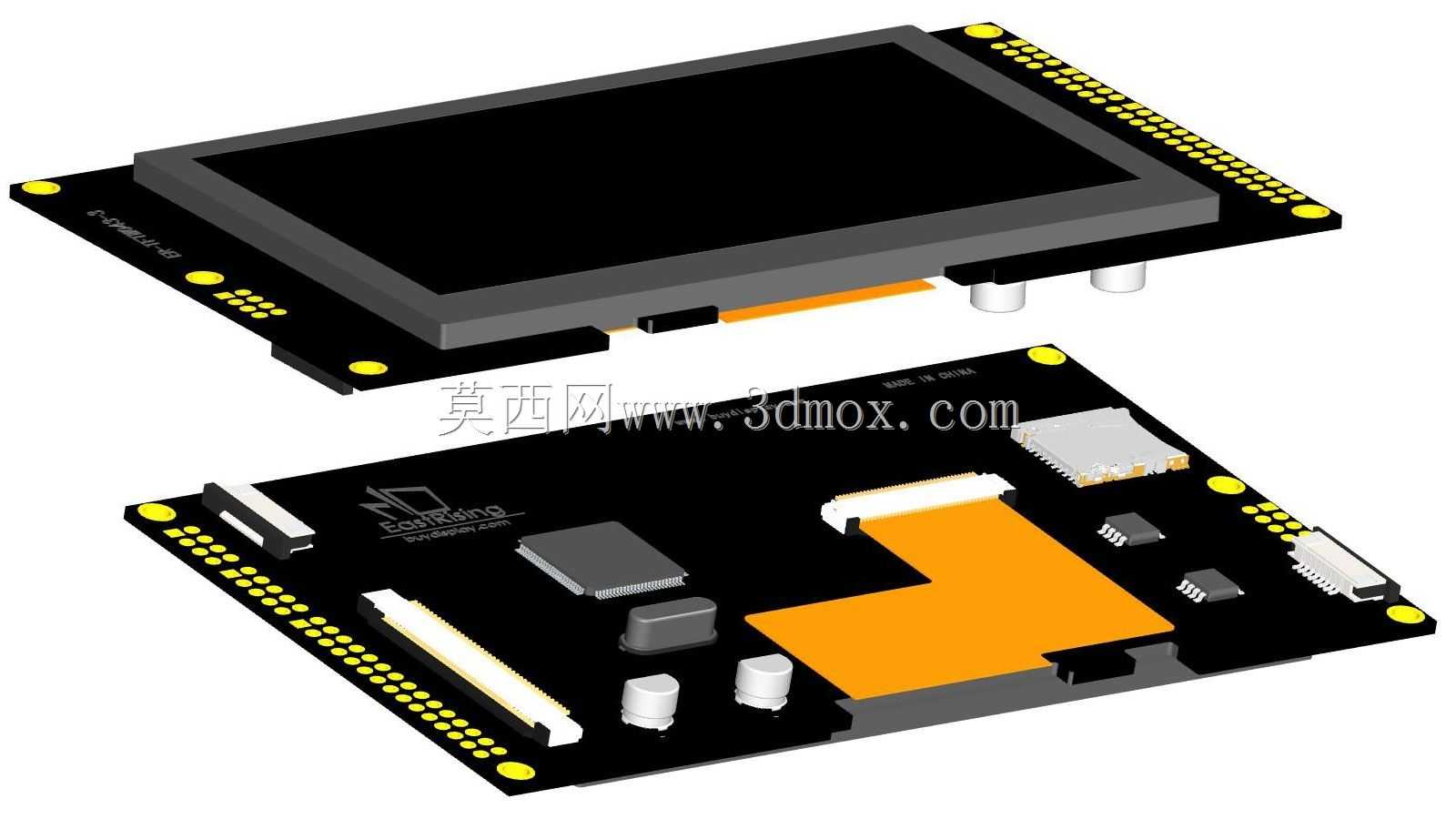 4.3英寸TFT LCD显示模块控制器板,带串行SPI、I2C、MCU
