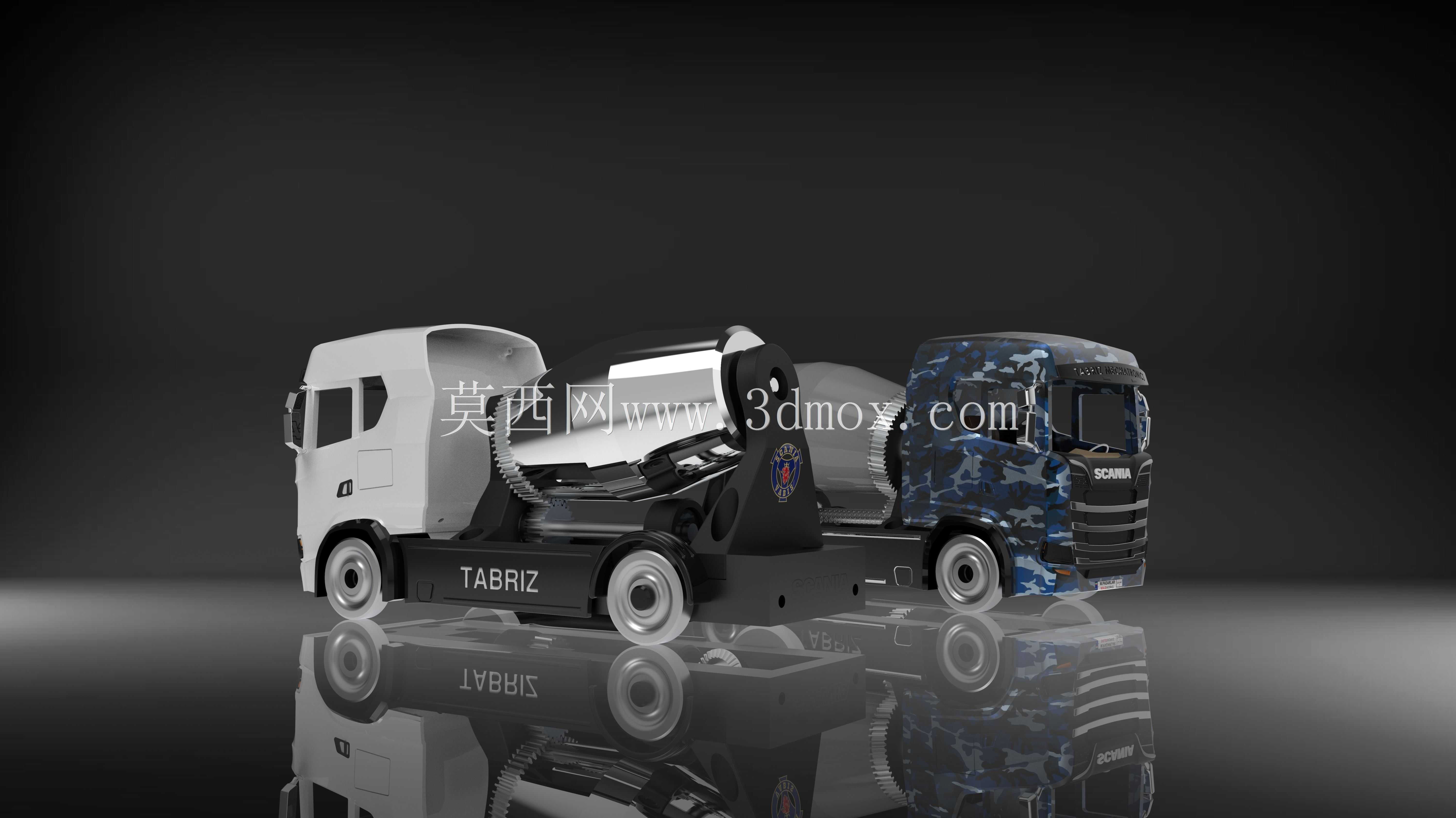搅拌车SCANIA 3d打印、铣削、车削