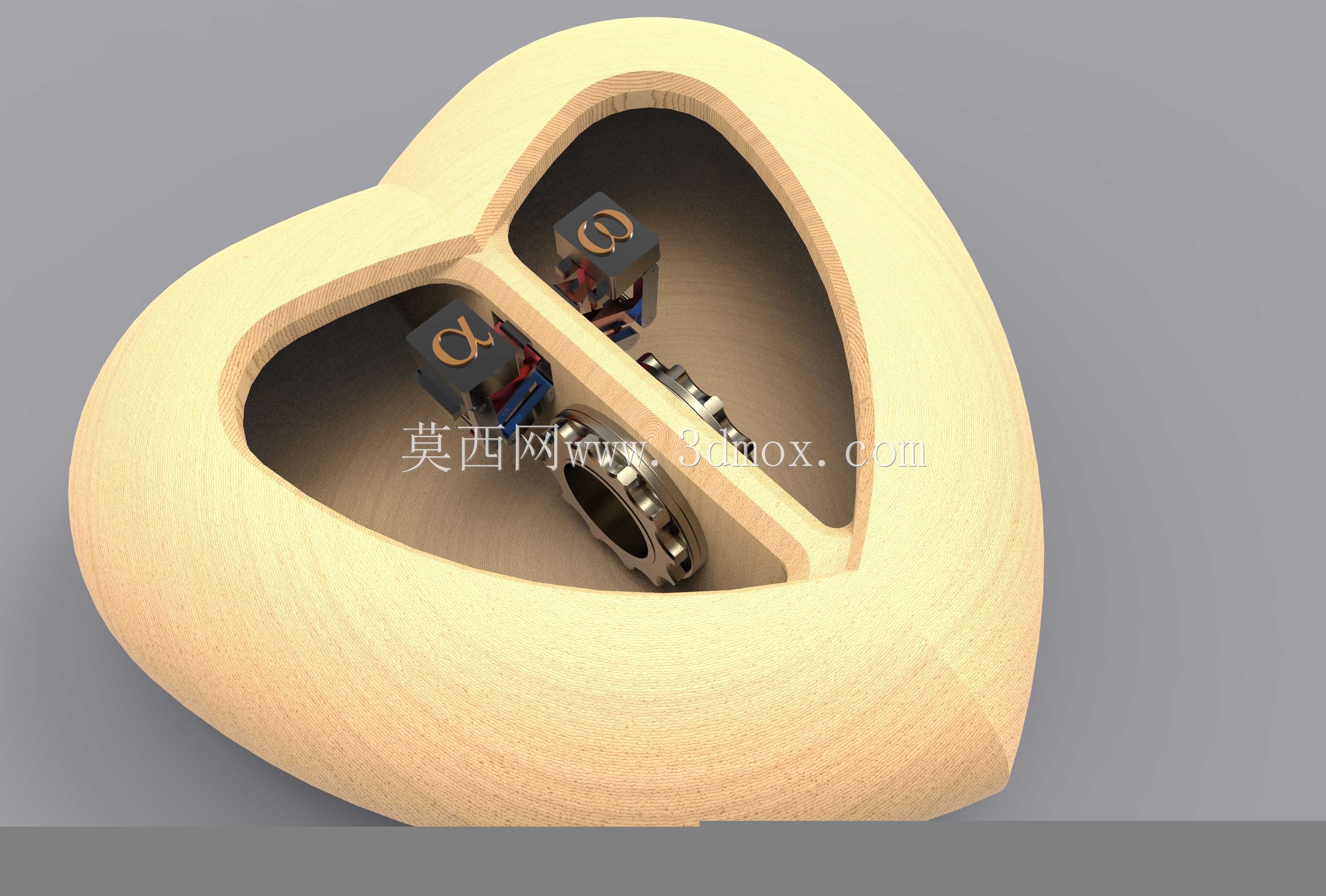 心形盒2.0,用于3D打印\u0026数控铣削