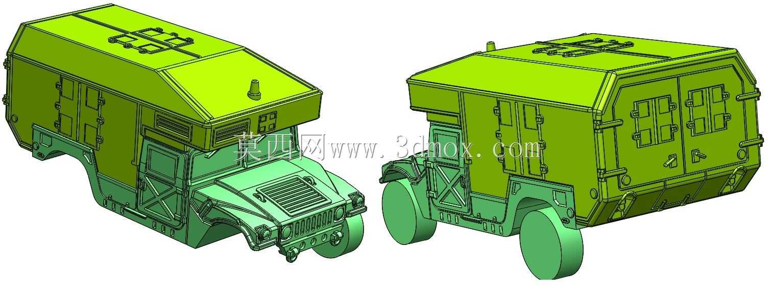 用于3D打印的Humvee救护车(比例1/48)