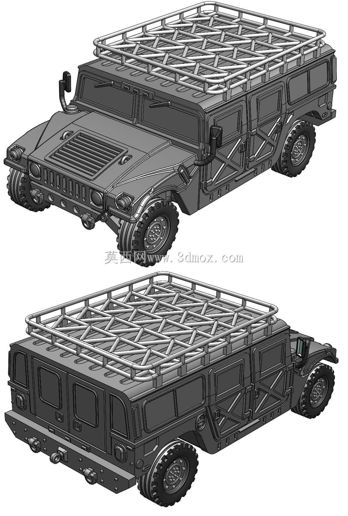 悍马H1(比例1/48)用于3D打印
