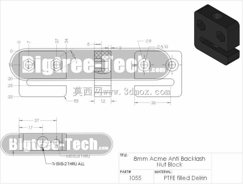 ����϶Tr8x8-4 8mm 4����˿����ĸ