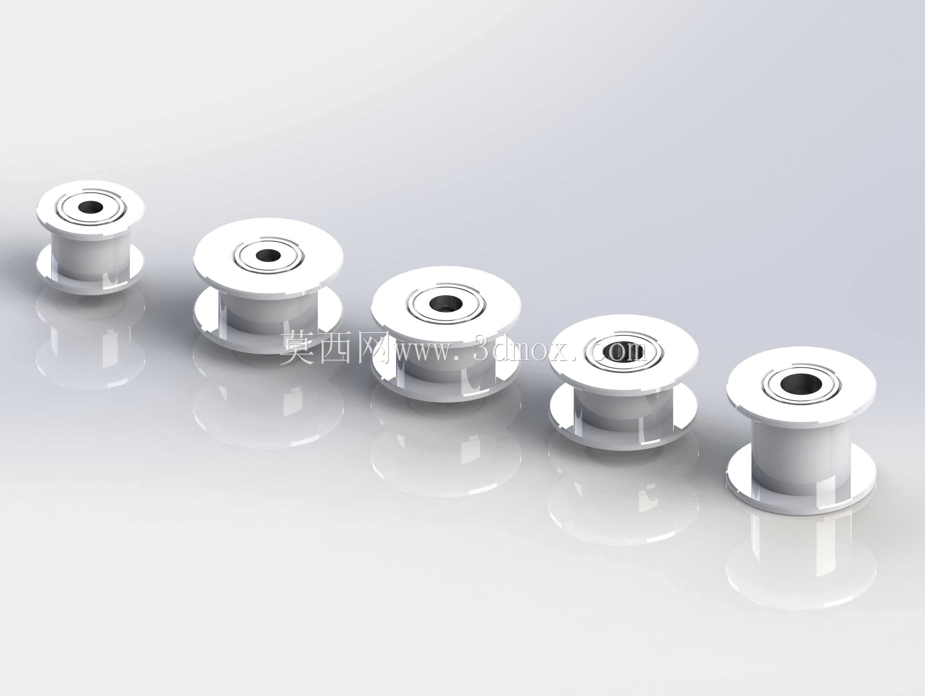 GT2皮带轮16/20,无齿,孔3/4/5 mm,用于GT2皮带宽度6/10 mm