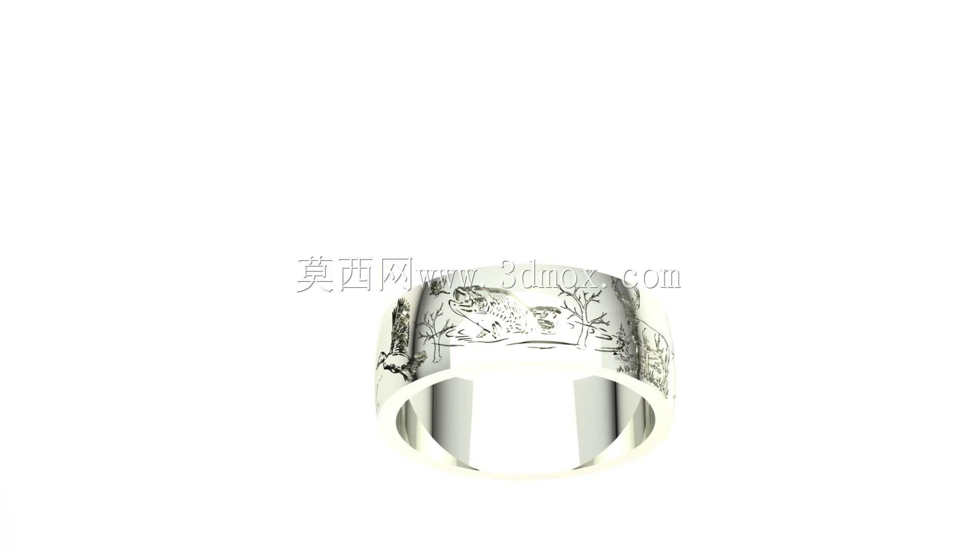 野生动物男式婚戒
