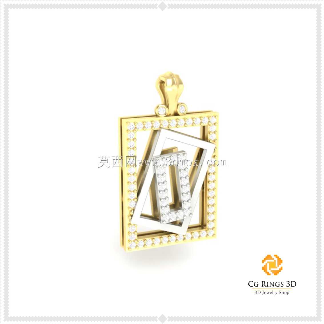 带Diamons Free 3D模型的3D CAD挂件