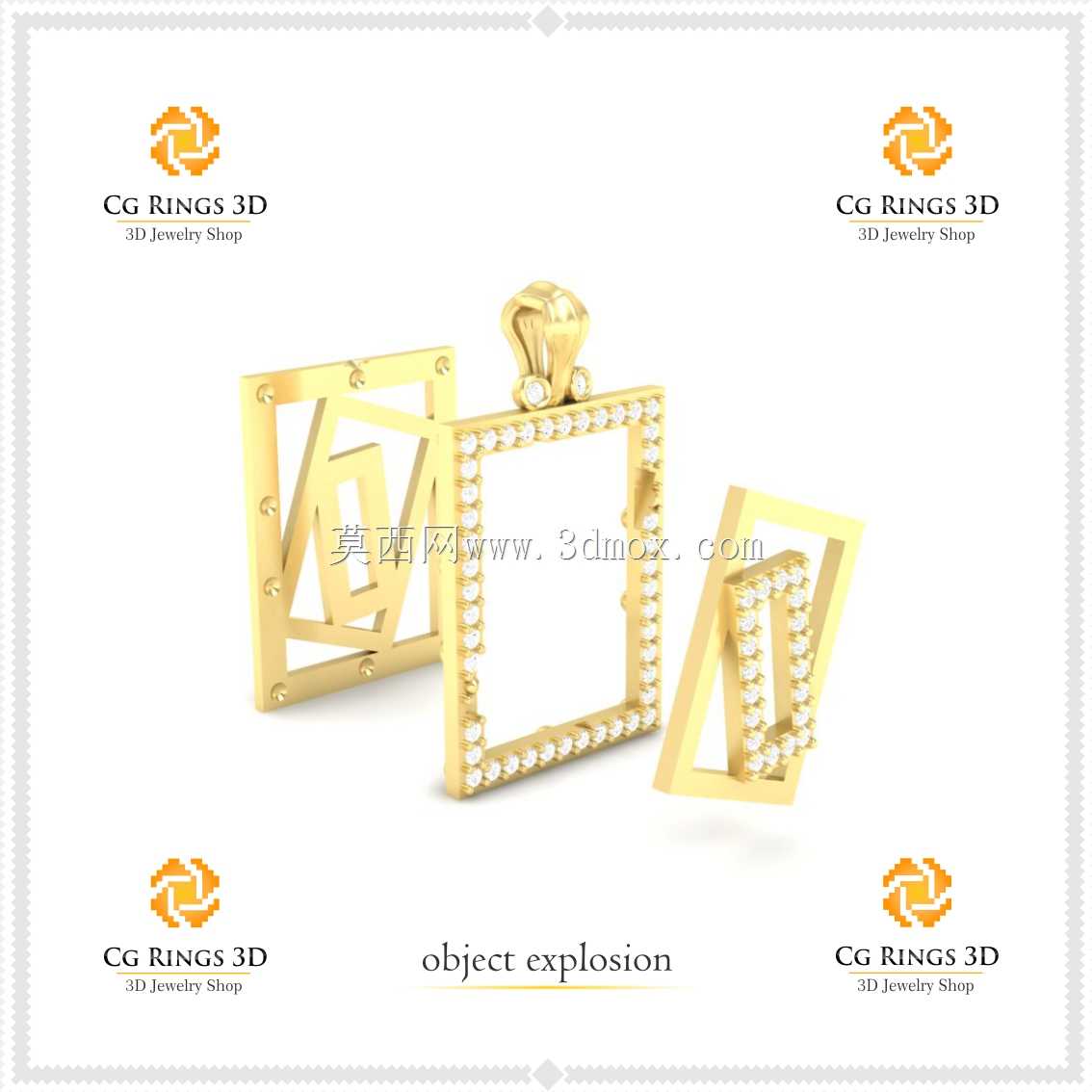带Diamons Free 3D模型的3D CAD挂件