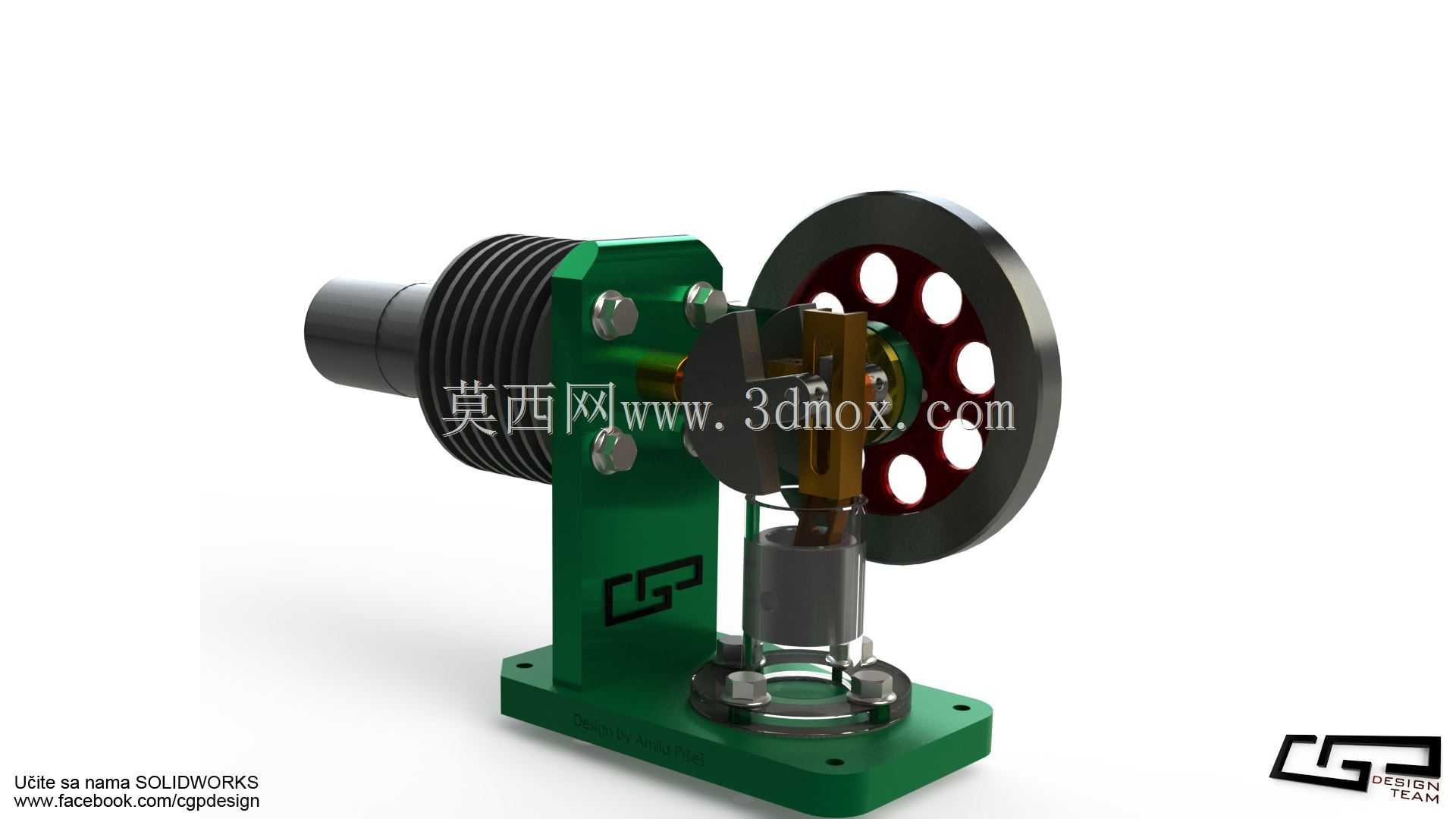 卧式斯特林发动机…由阿米拉Prses设计