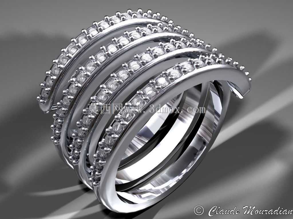 CAD-CAM三维宝石戒指-自由三维模型