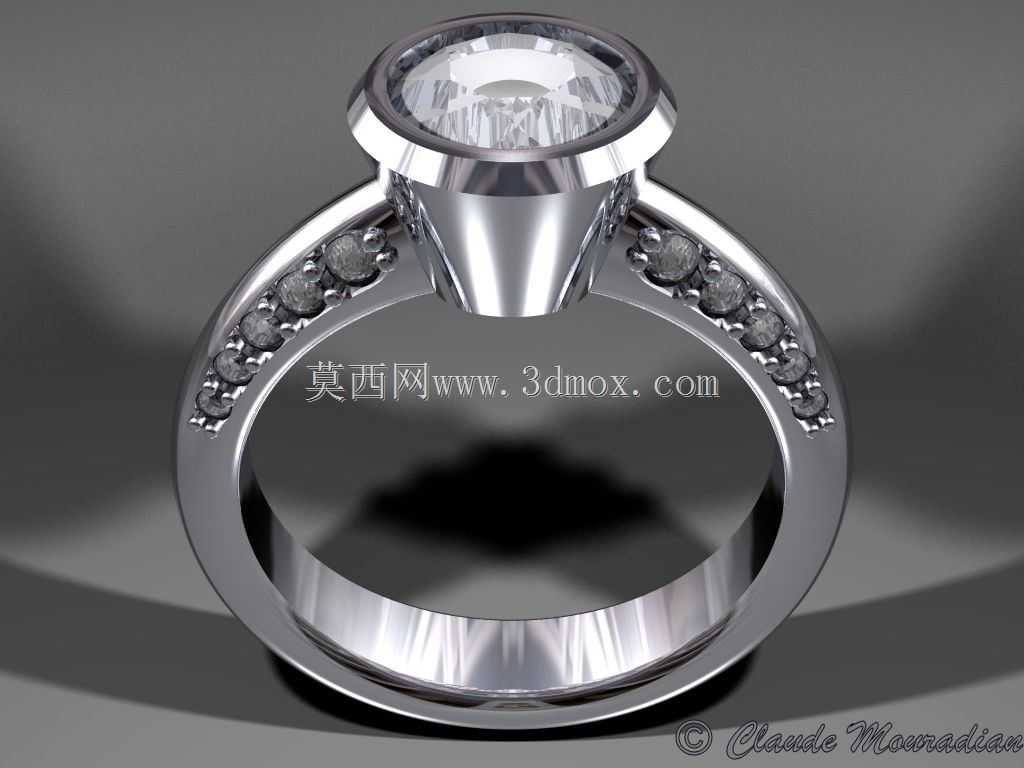 CAD-CAM三维宝石戒指-自由三维模型