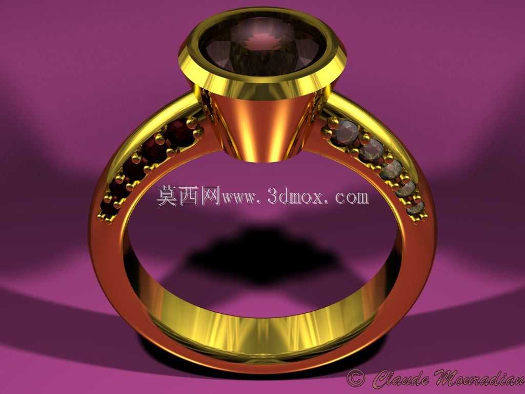 CAD-CAM三维宝石戒指-自由三维模型