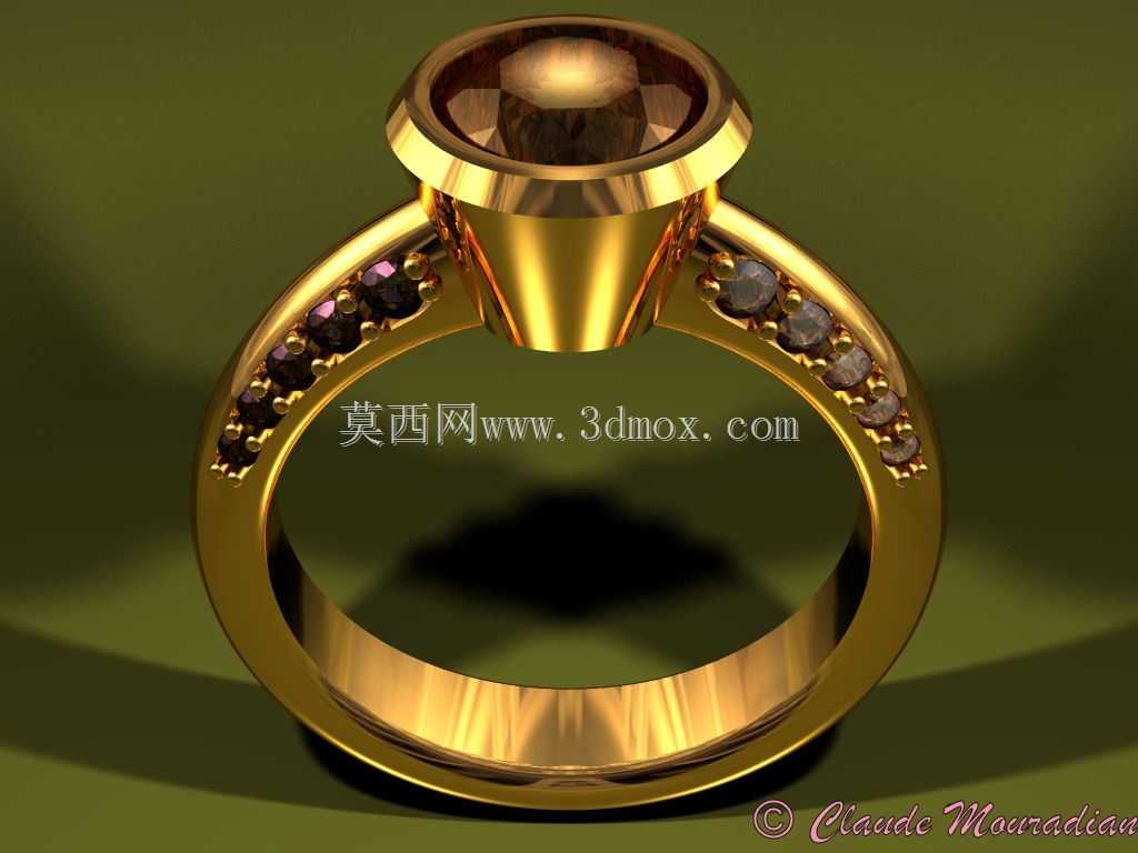 CAD-CAM三维宝石戒指-自由三维模型