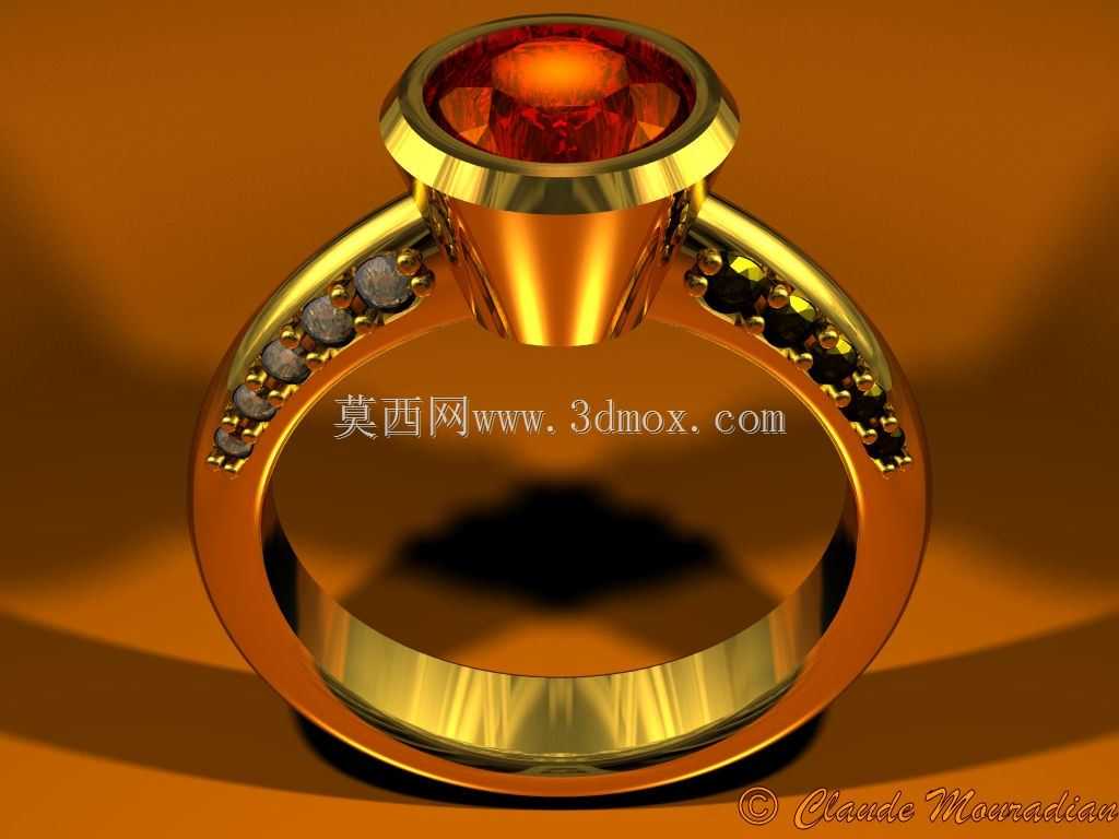 CAD-CAM三维宝石戒指-自由三维模型
