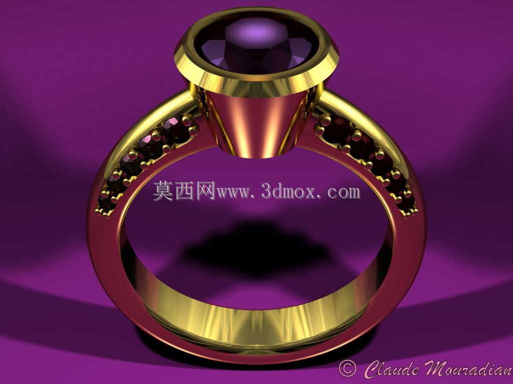 CAD-CAM三维宝石戒指-自由三维模型