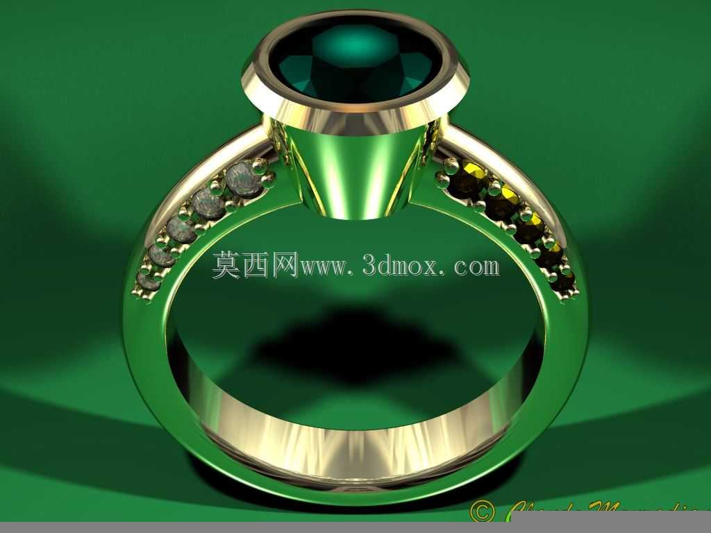 CAD-CAM三维宝石戒指-自由三维模型